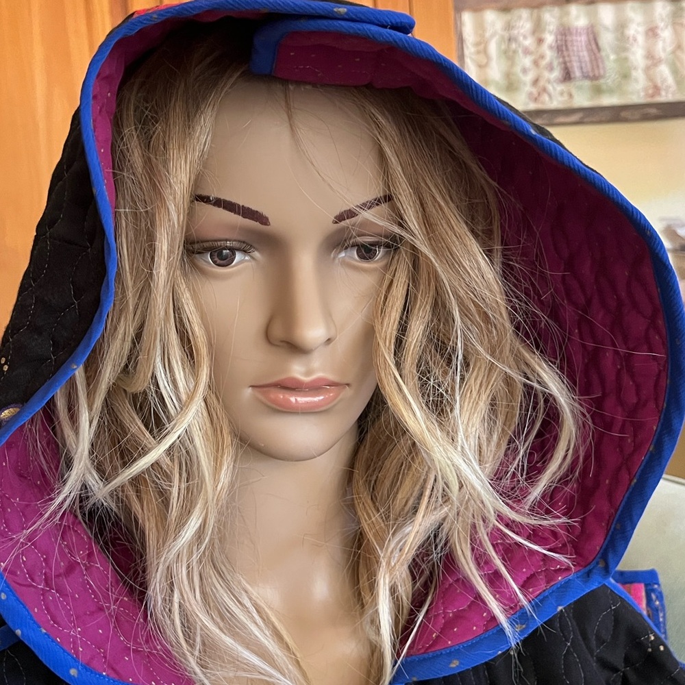 Vintage Jeanne Marc RARE Maximalist Quilted Hooded Patchwork Coat Made in USA - Picture 5 of 15